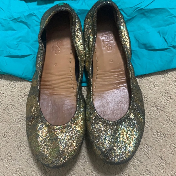Tieks Shoes - Tieks Starstruck Gold Leather Ballet Flats